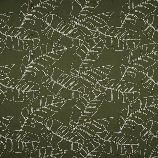 Embroidered Foliage Linen Viscose