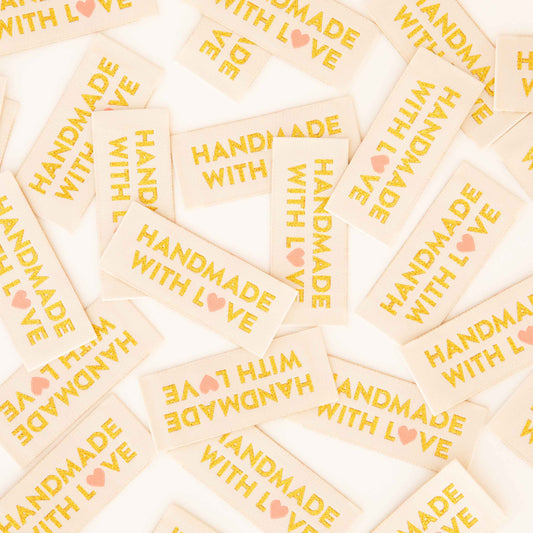 Handmade with Love Gold Sewing Label Tags