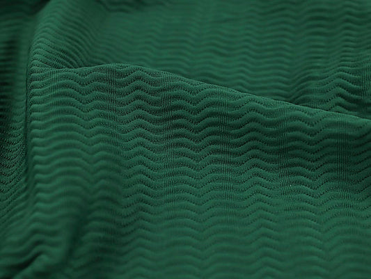 Deadstock Wave Textured Swim/Sport Jersey in Forest Green