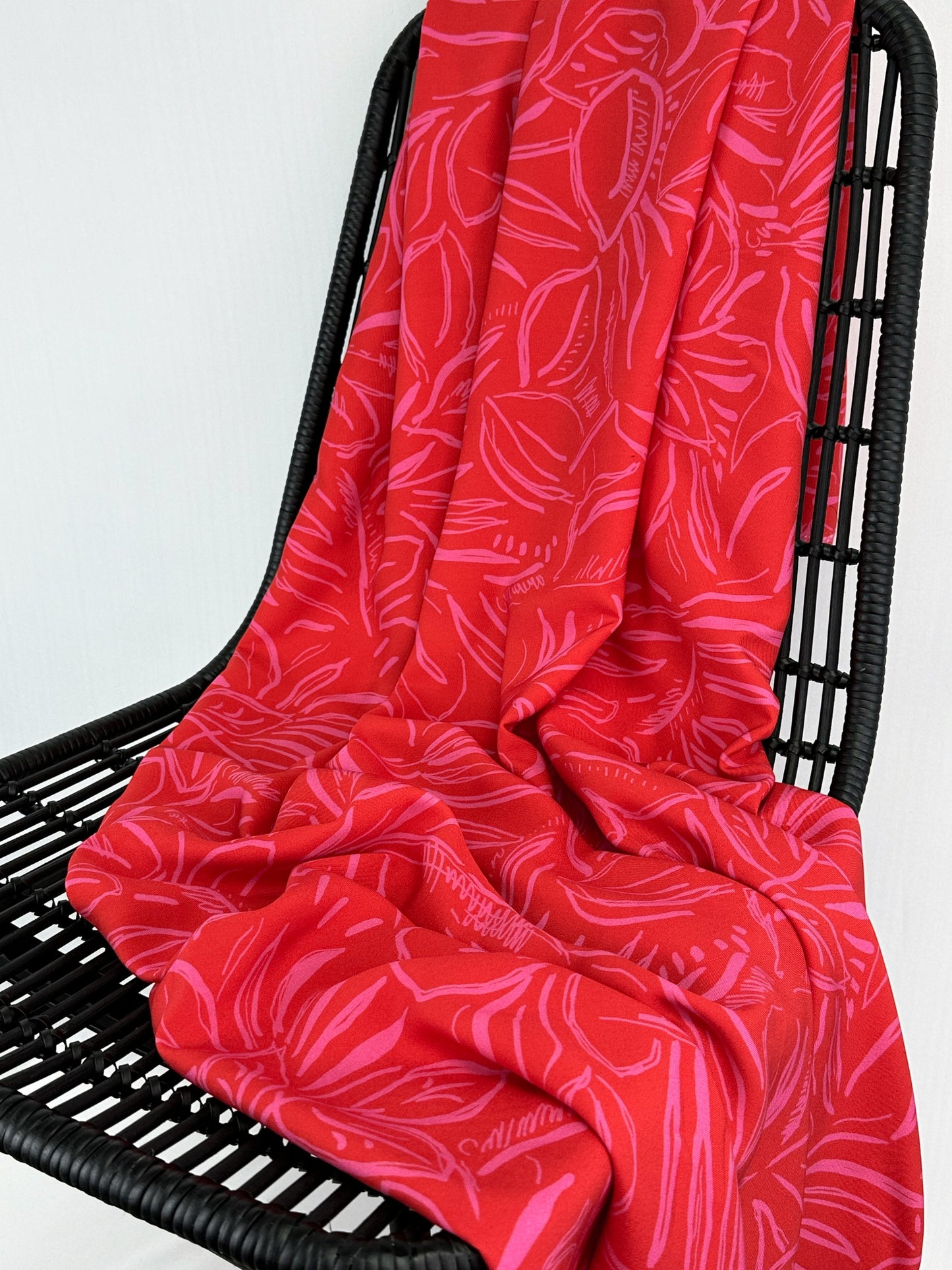 Tropics Red/Fuchsia Floral Lenzing Ecovero Viscose