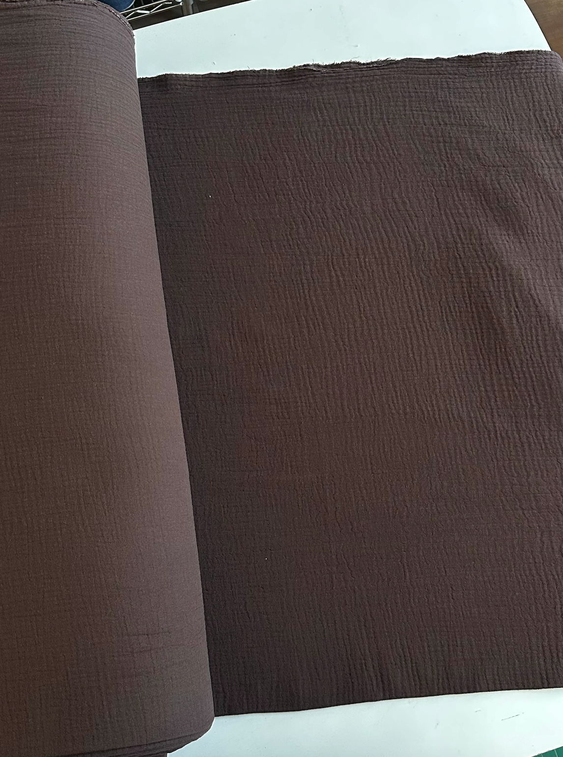 Organic Cotton Double Gauze in Chocolate Brown