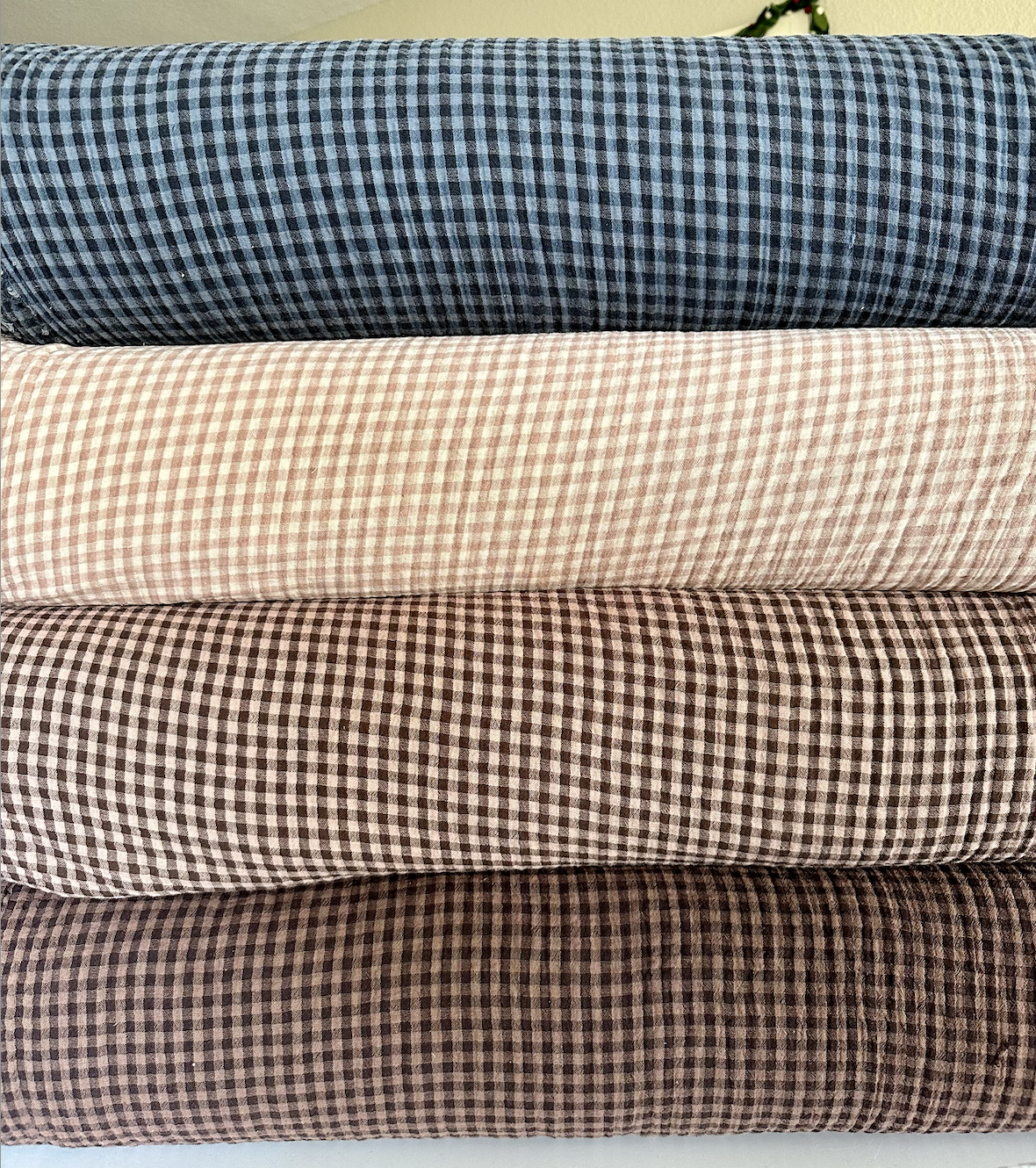 Gingham Organic Cotton Gauze in Midnight