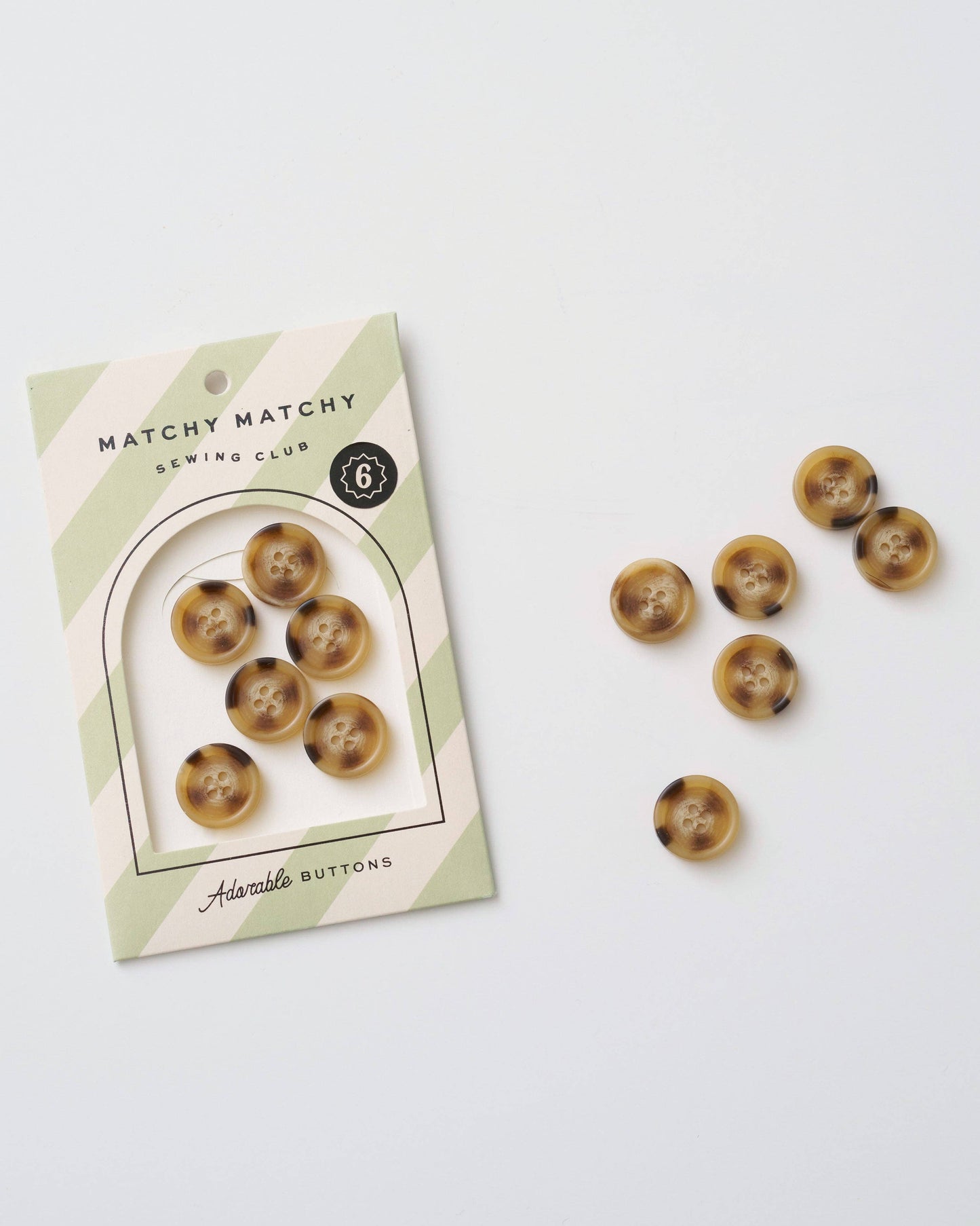 Tortoiseshell 3/4" Resin Button: Set of 6