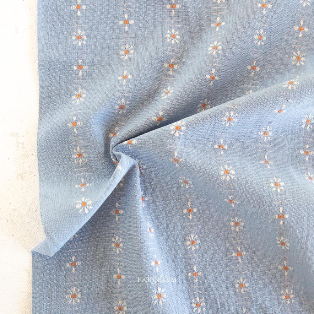Forest Forage Periwinkle Daisies by Fableism Fabric by the 1/2 yard
