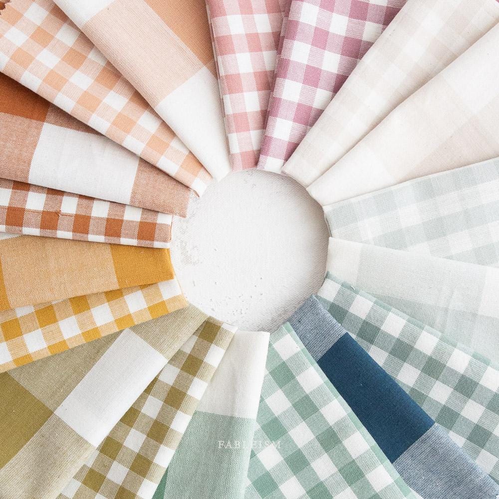 Small Camp Gingam in Mist by Fableism Fabric sold by the 1/2 yard | Earthy plaid 100% Cotton woven fabric for quilting, clothes