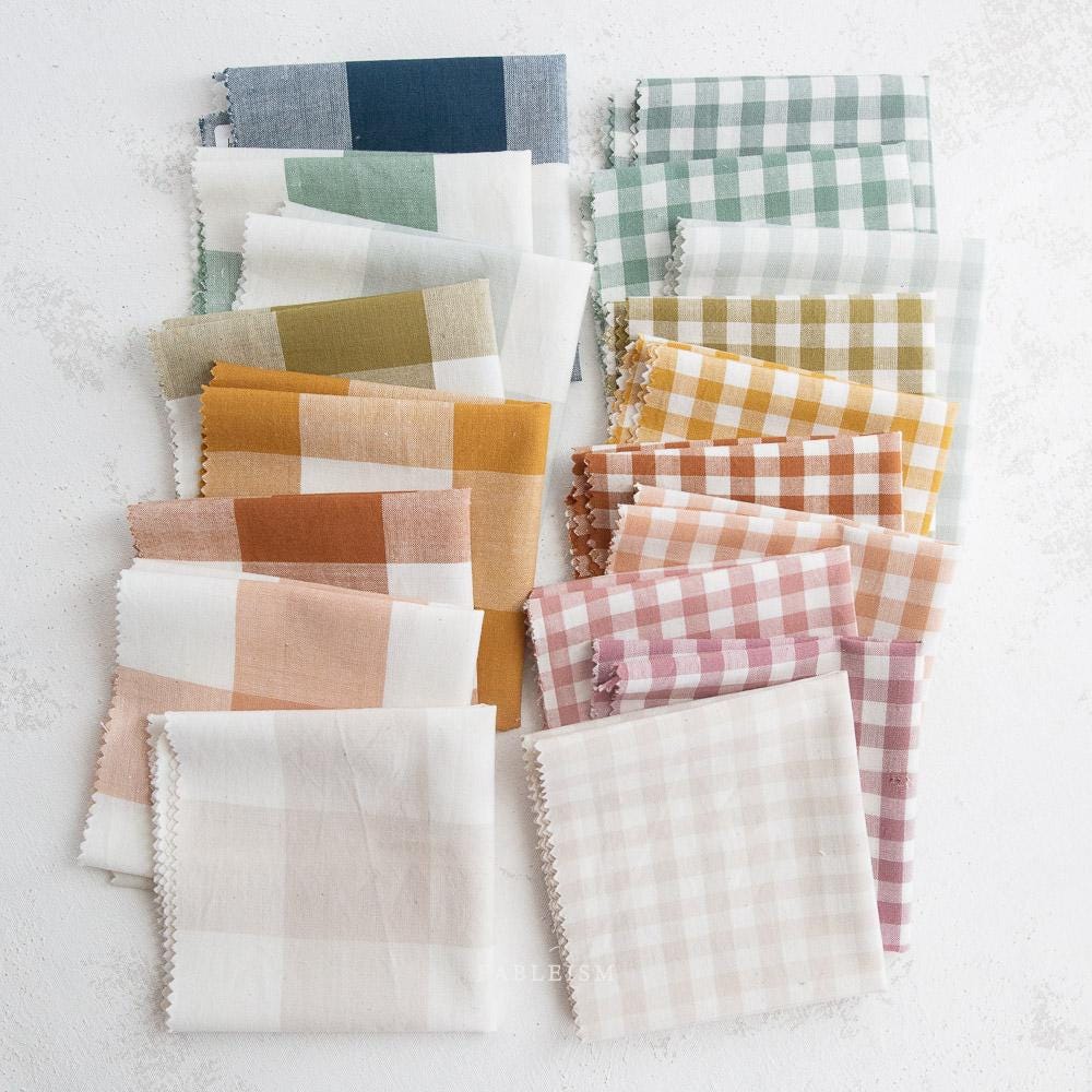 Large Camp Gingham in Merit Pink by Fableism Fabric sold by the 1/2 yard | Cute earthy plaid 100% Cotton woven fabric for quilting, clothes