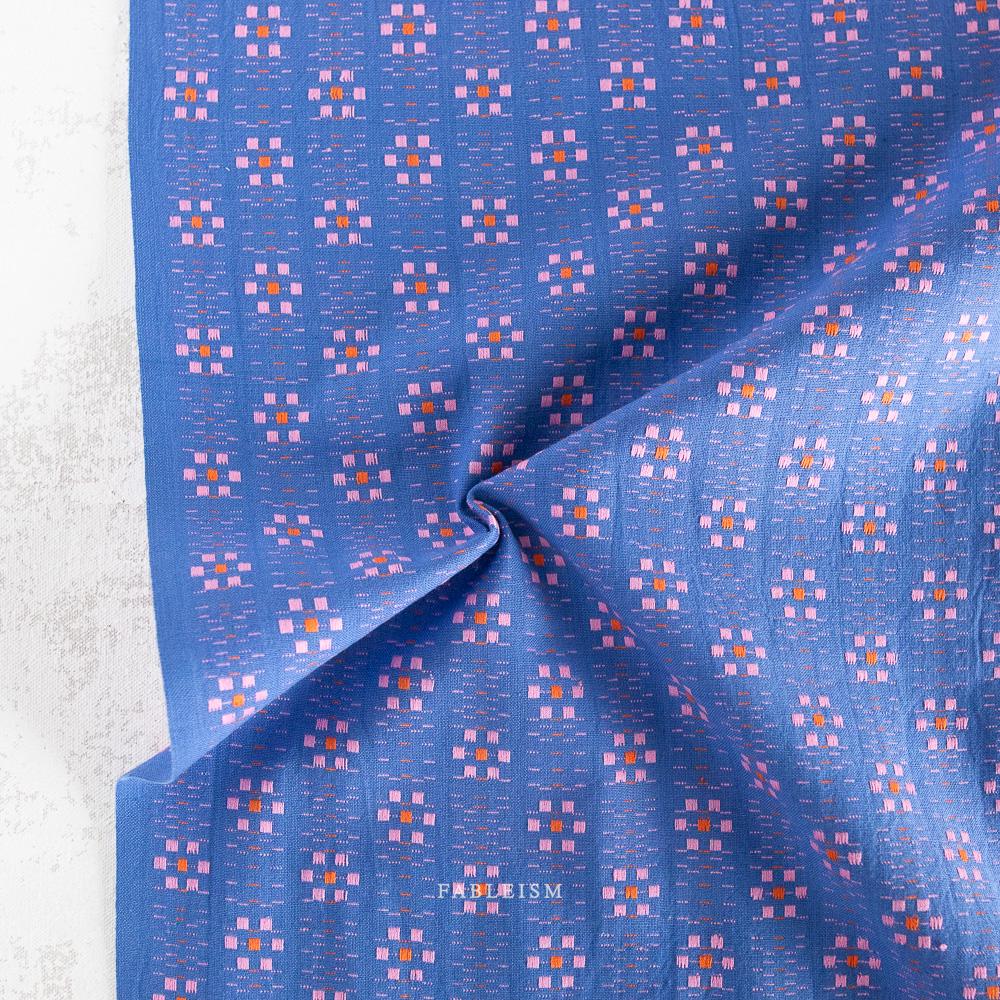 Karin Floral Cobalt by Fableism Fabric sold by 1/2 yard | Swedish Holiday House That Lars Built 100% Cotton woven for quilting clothes