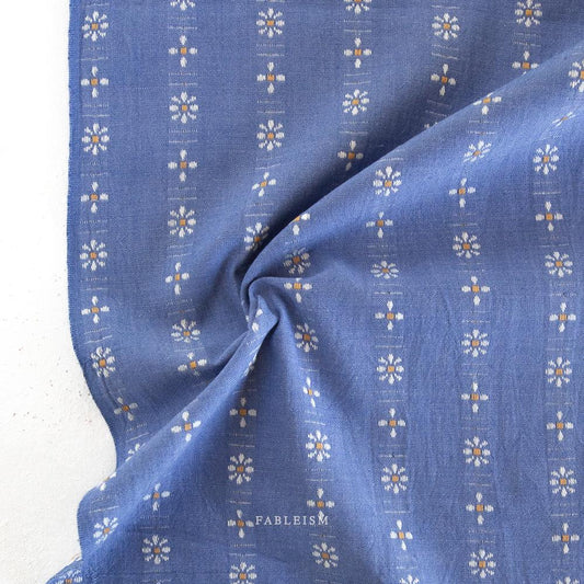 Forest Forage Cornflower Daisies by Fableism Fabric sold by 1/2 yard | Earthy boho floral 100% Cotton woven fabric for quilting, clothes