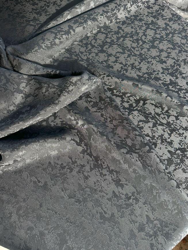 Deadstock black 100% silk jacquard fabric sold by the half yard | Sustainable silk option for beautiful clothing