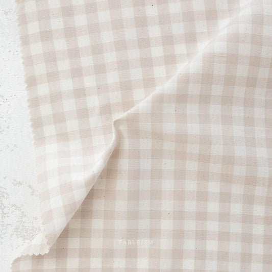 Camp Gingham in Moon Garden by Fableism Fabric sold by the 1/2 yard | Neutral plaid 100% Cotton woven fabric for quilting, clothes