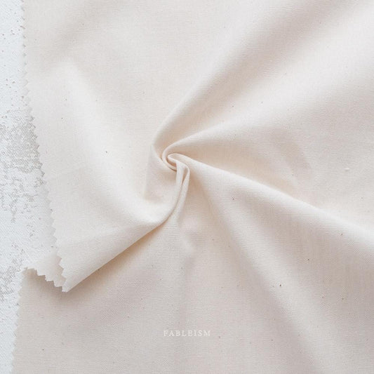 White Moon Garden Chambray Fabric by Fableism sold by 1/2 yard | Neutral minimalist Bamboo/Cotton woven fabric for quilting, clothes