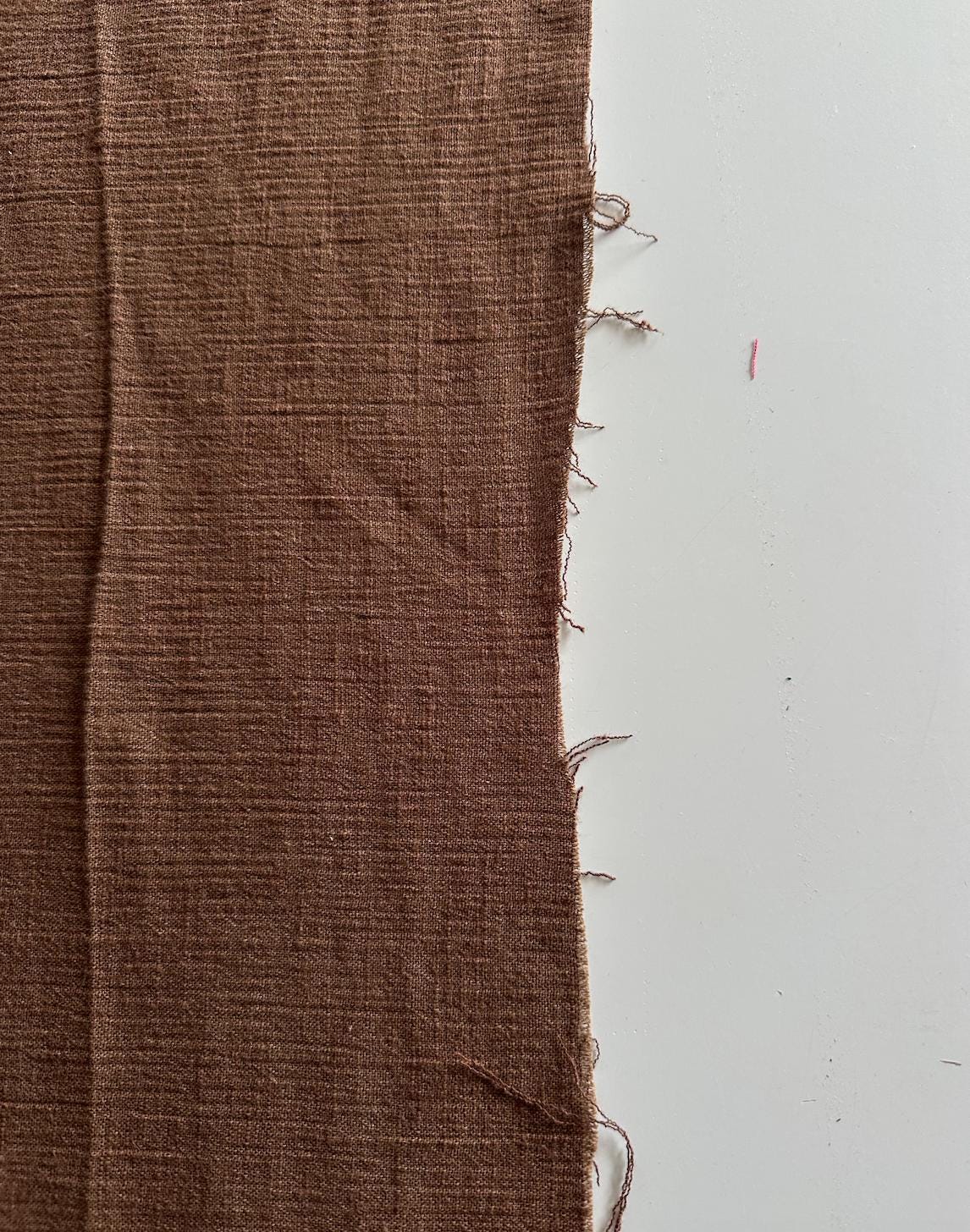 Deadstock chocolate brown fabric sold by the half yard | Cotton/linen blend light- to medium-weight loose weave fabric