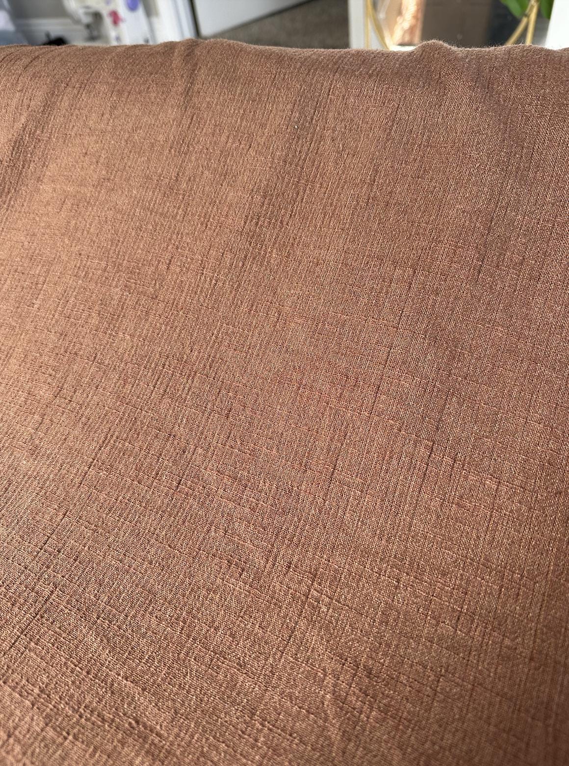 Deadstock chocolate brown fabric sold by the half yard | Cotton/linen blend light- to medium-weight loose weave fabric