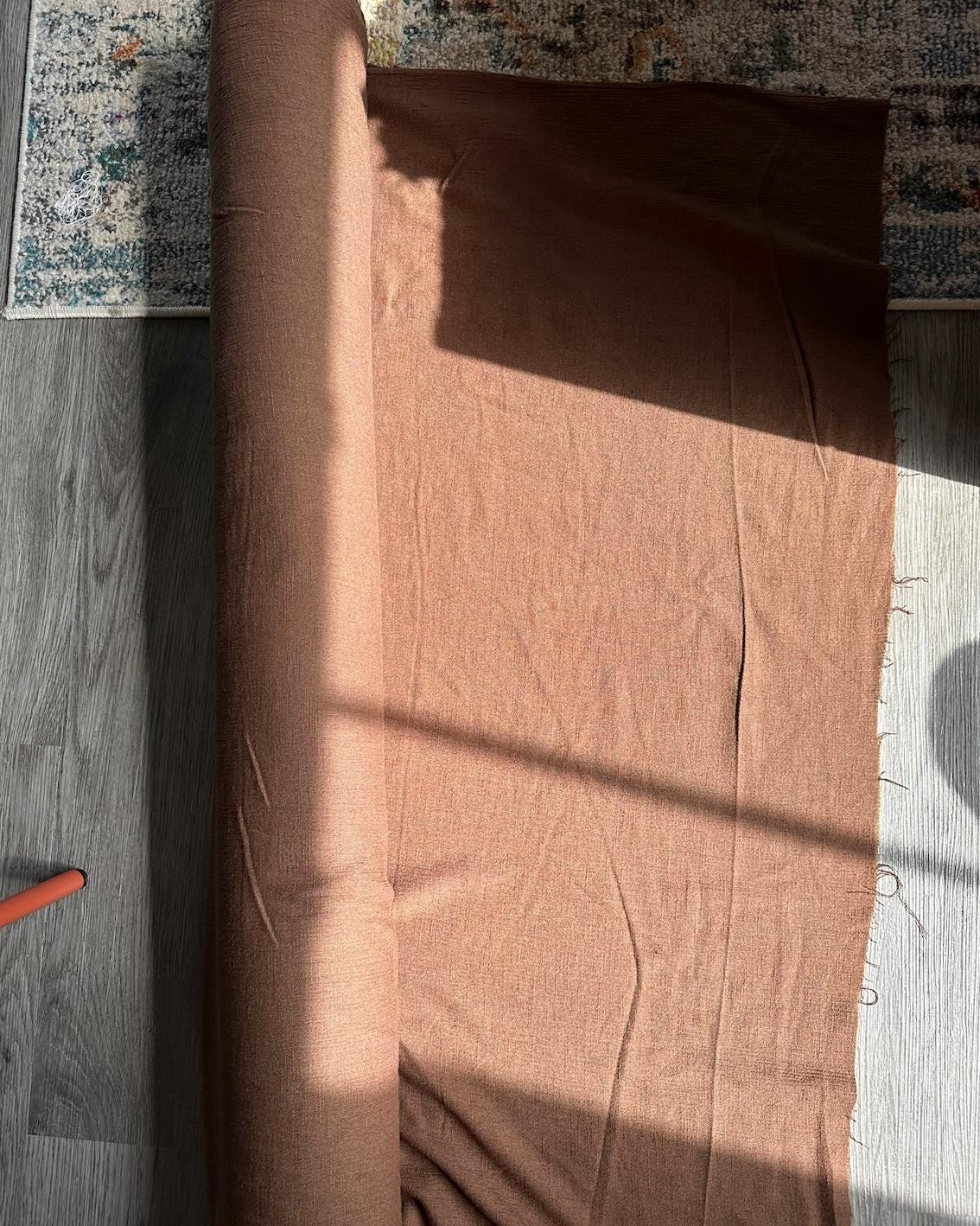 Deadstock chocolate brown fabric sold by the half yard | Cotton/linen blend light- to medium-weight loose weave fabric