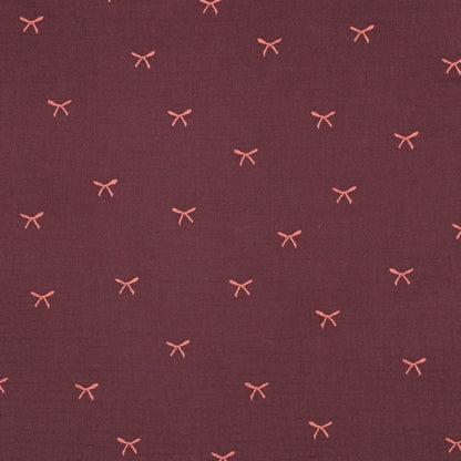 Embroidered Bow Cotton Double Gauze