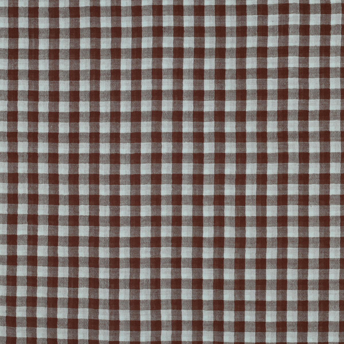 Gingham Cotton Double Gauze in Blue/Brown