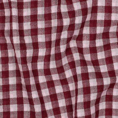 Gingham Cotton Double Gauze in Lavender/Mulberry