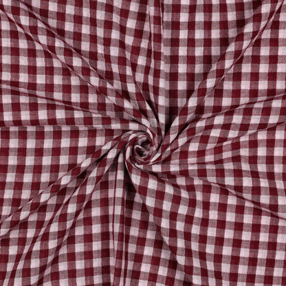 Gingham Cotton Double Gauze in Lavender/Mulberry