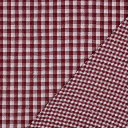 Gingham Cotton Double Gauze in Lavender/Mulberry