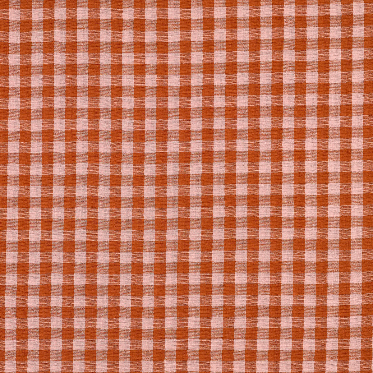 Gingham Cotton Double Gauze in Orange/Pink