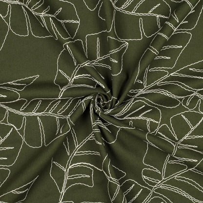Embroidered Foliage Linen Viscose