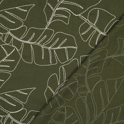 Embroidered Foliage Linen Viscose