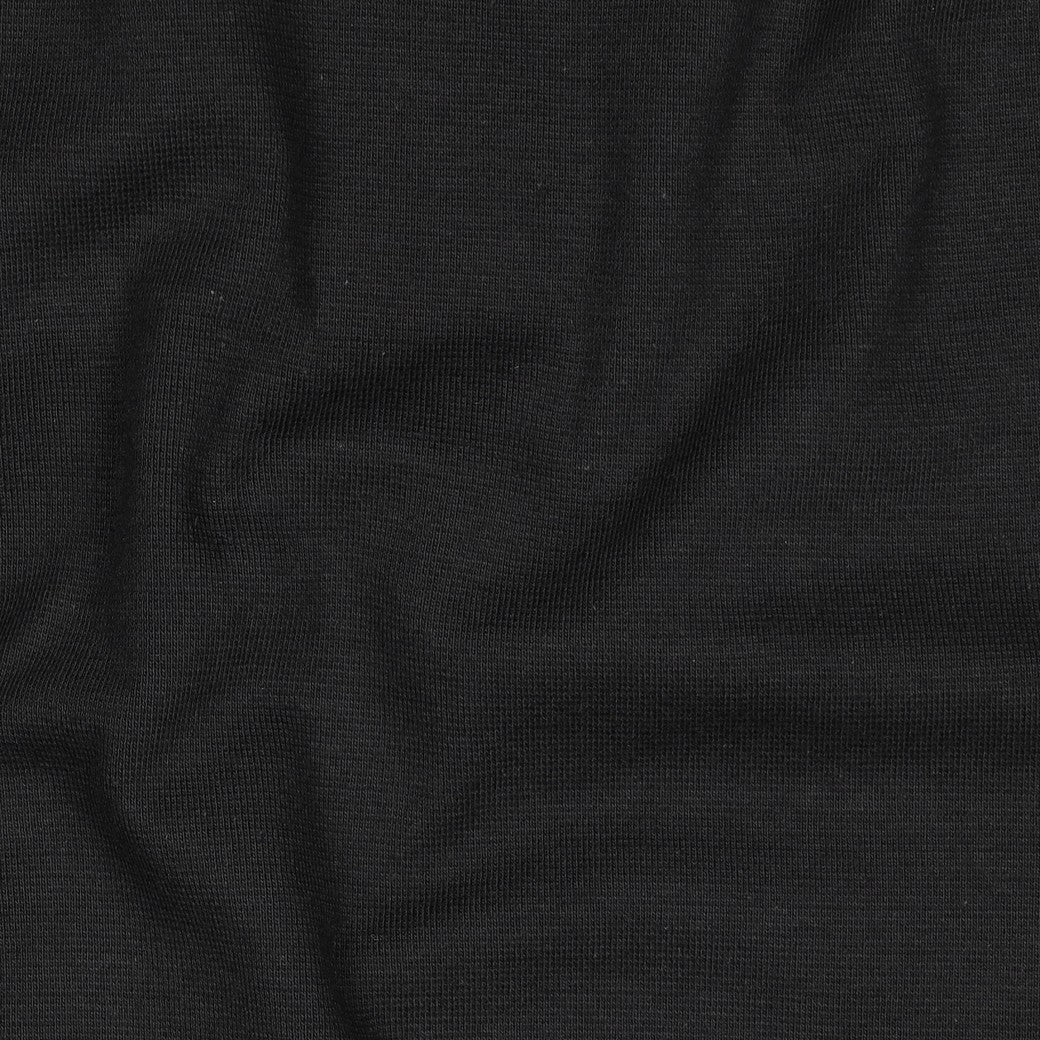 Organic Cotton Tubular Rib Knit - Black