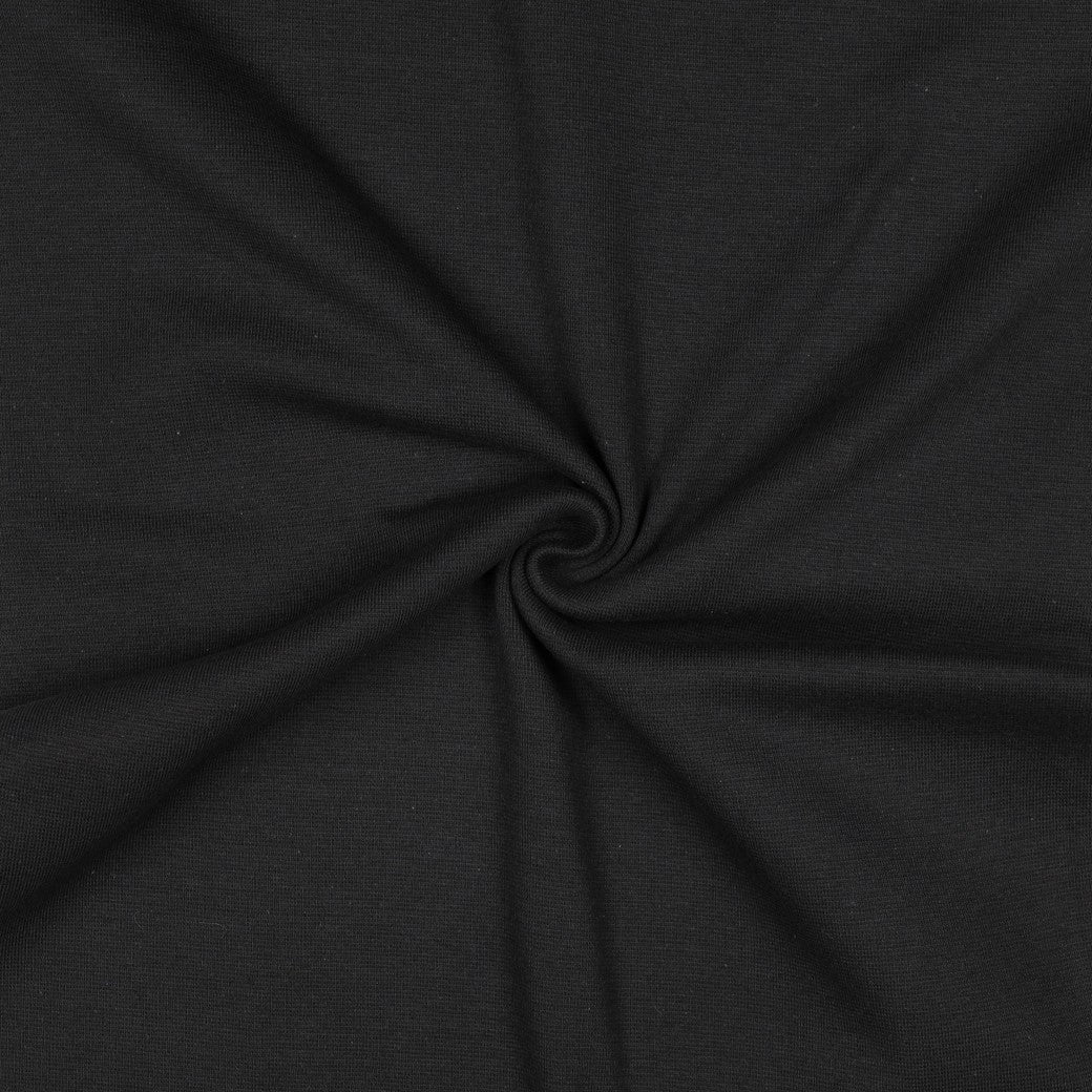Organic Cotton Tubular Rib Knit - Black