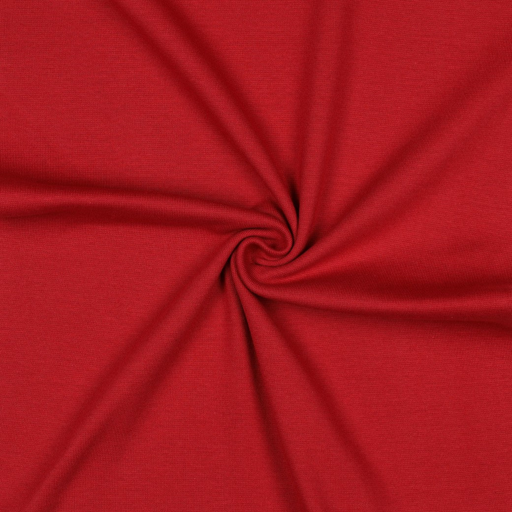 Organic Cotton Tubular Rib Knit - Red
