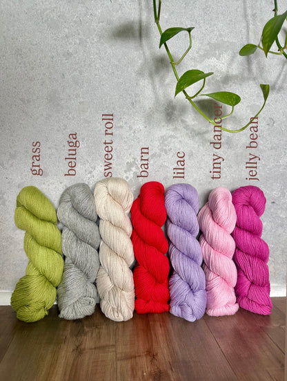Worsted Wool/Cotton Sweater Yarn in Jelly Bean