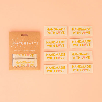 Handmade with Love Gold Sewing Label Tags