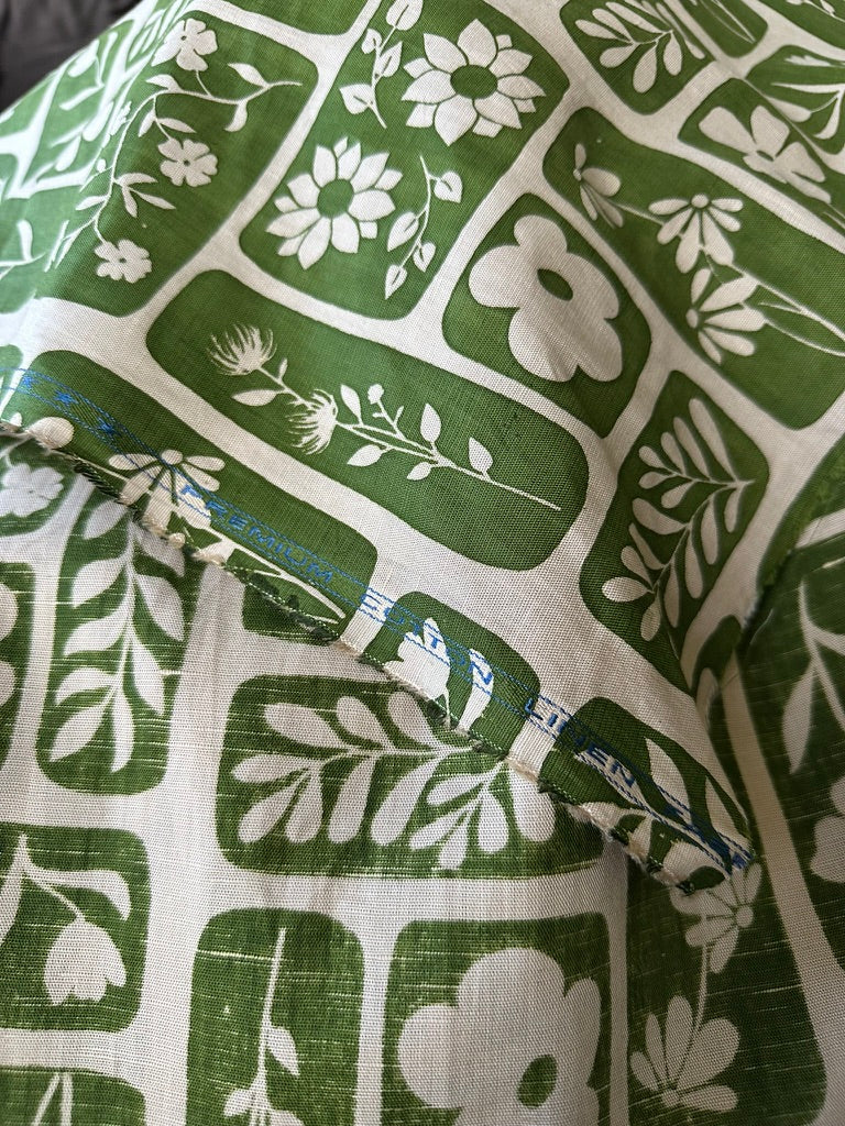 Garden Goddess in Green - PF Original Screen Print on Linen/Cotton