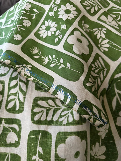 Garden Goddess in Green - PF Original Screen Print on Linen/Cotton