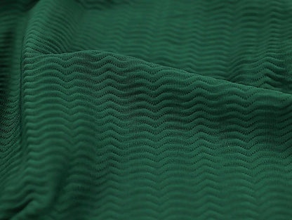 Deadstock Wave Textured Swim/Sport Jersey in Forest Green