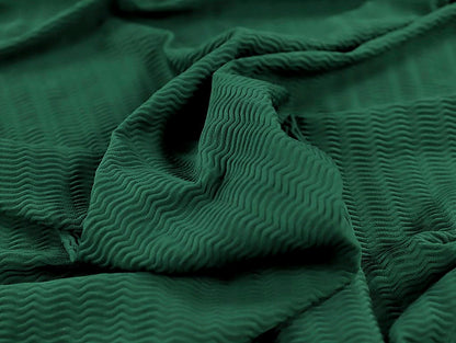 Deadstock Wave Textured Swim/Sport Jersey in Forest Green