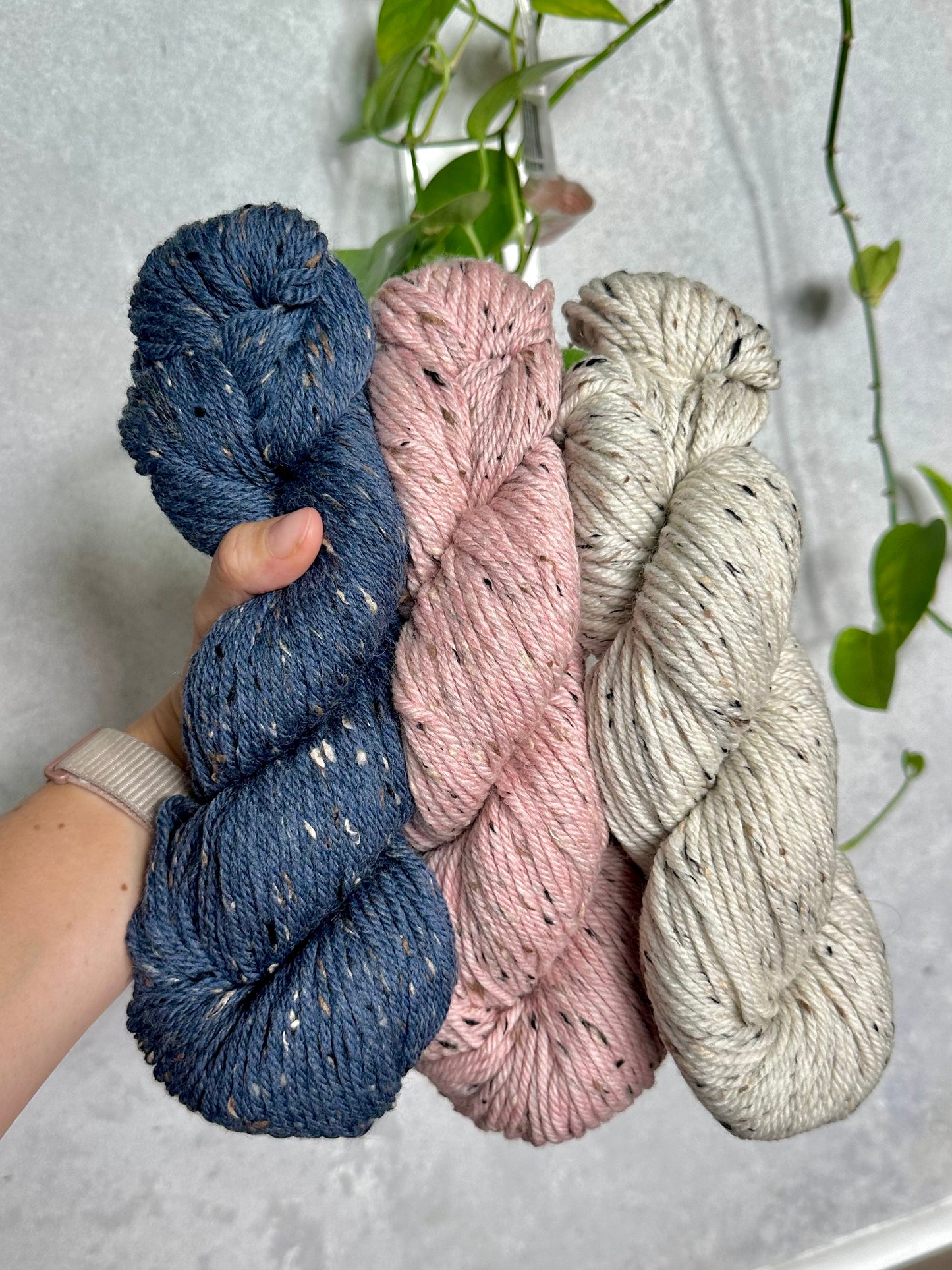 Woolstok Tweed Aran Yarn in Rolled Oats