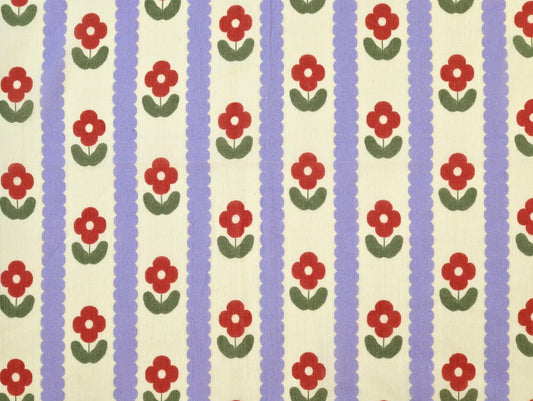 Hilda Floral Stripe Cotton - Cream