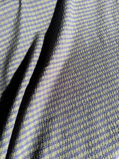 Rowan Gingham Seersucker - Moss & Navy