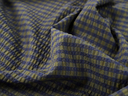 Rowan Gingham Seersucker - Moss & Navy