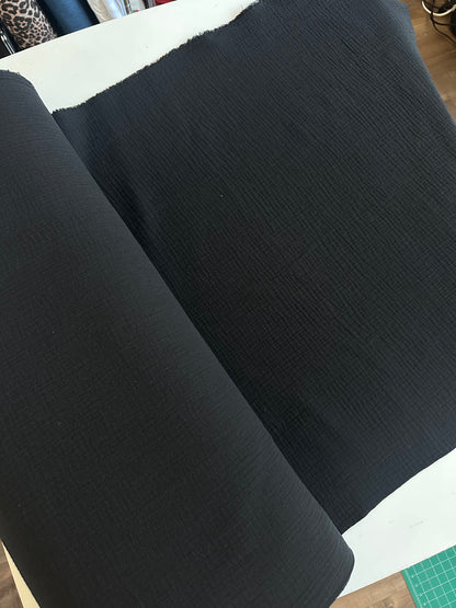 Organic Cotton Double Gauze in Black