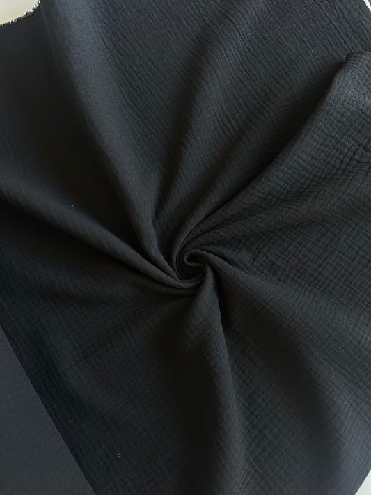 Organic Cotton Double Gauze in Black