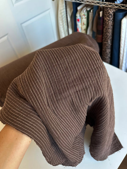 Organic Cotton Double Gauze in Espresso Stripe