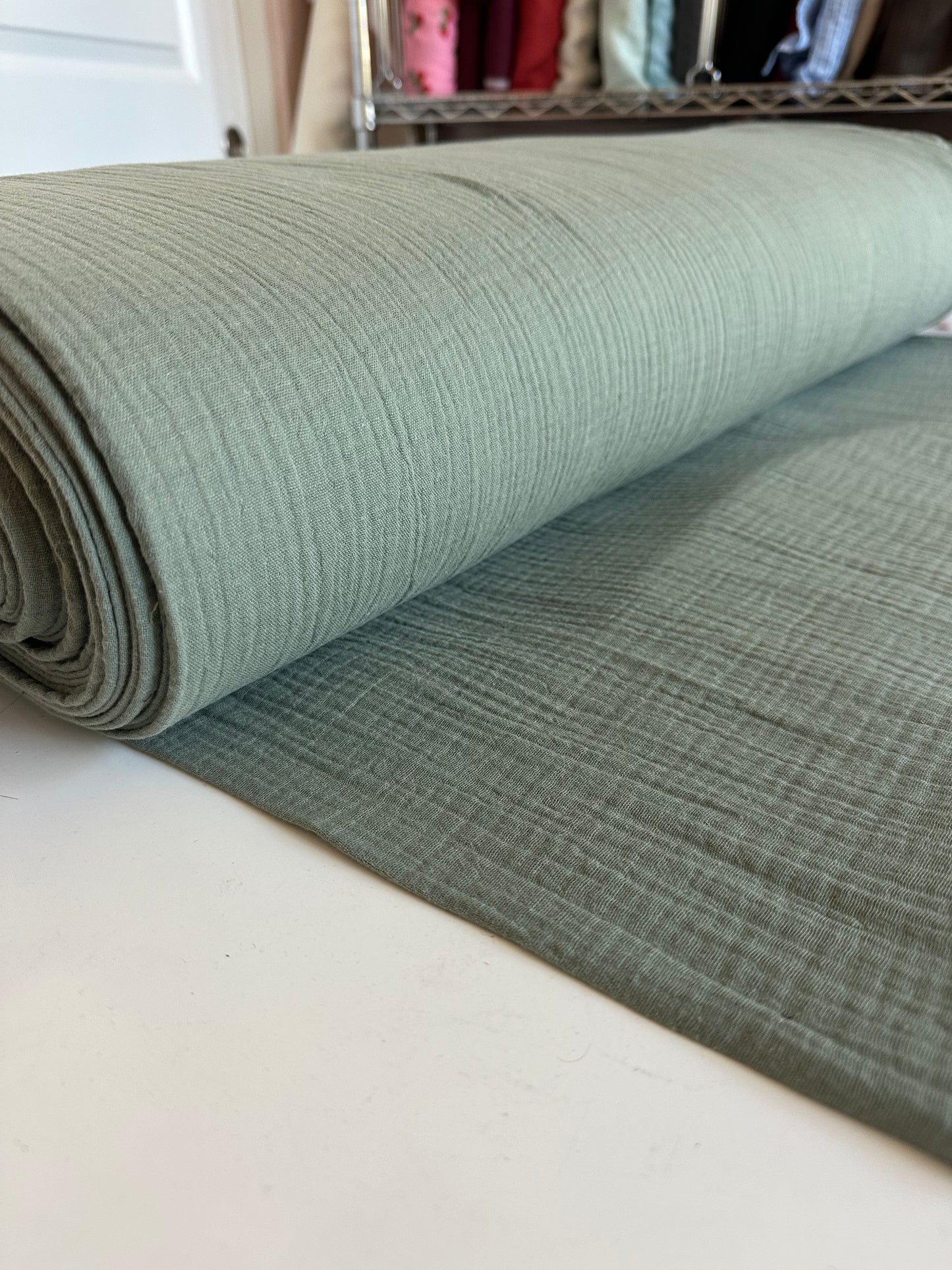 Organic Cotton Double Gauze in Sage