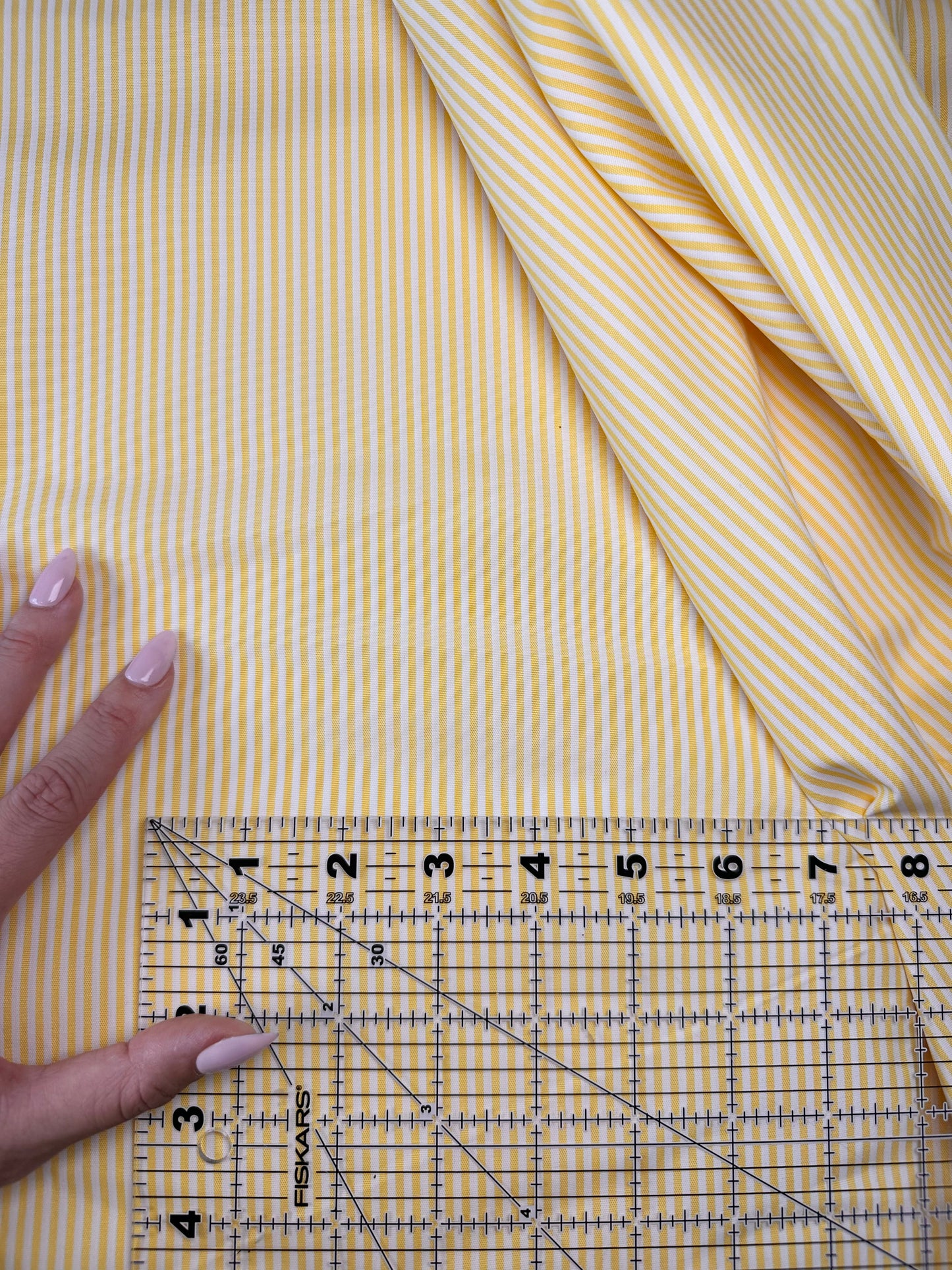Deadstock Striped Yellow/White Fabric