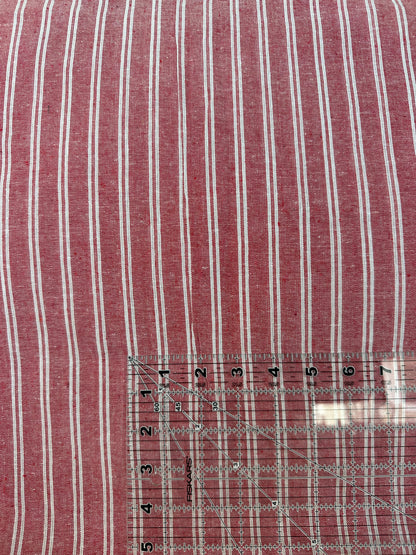 Woven Striped Cotton in Red/White