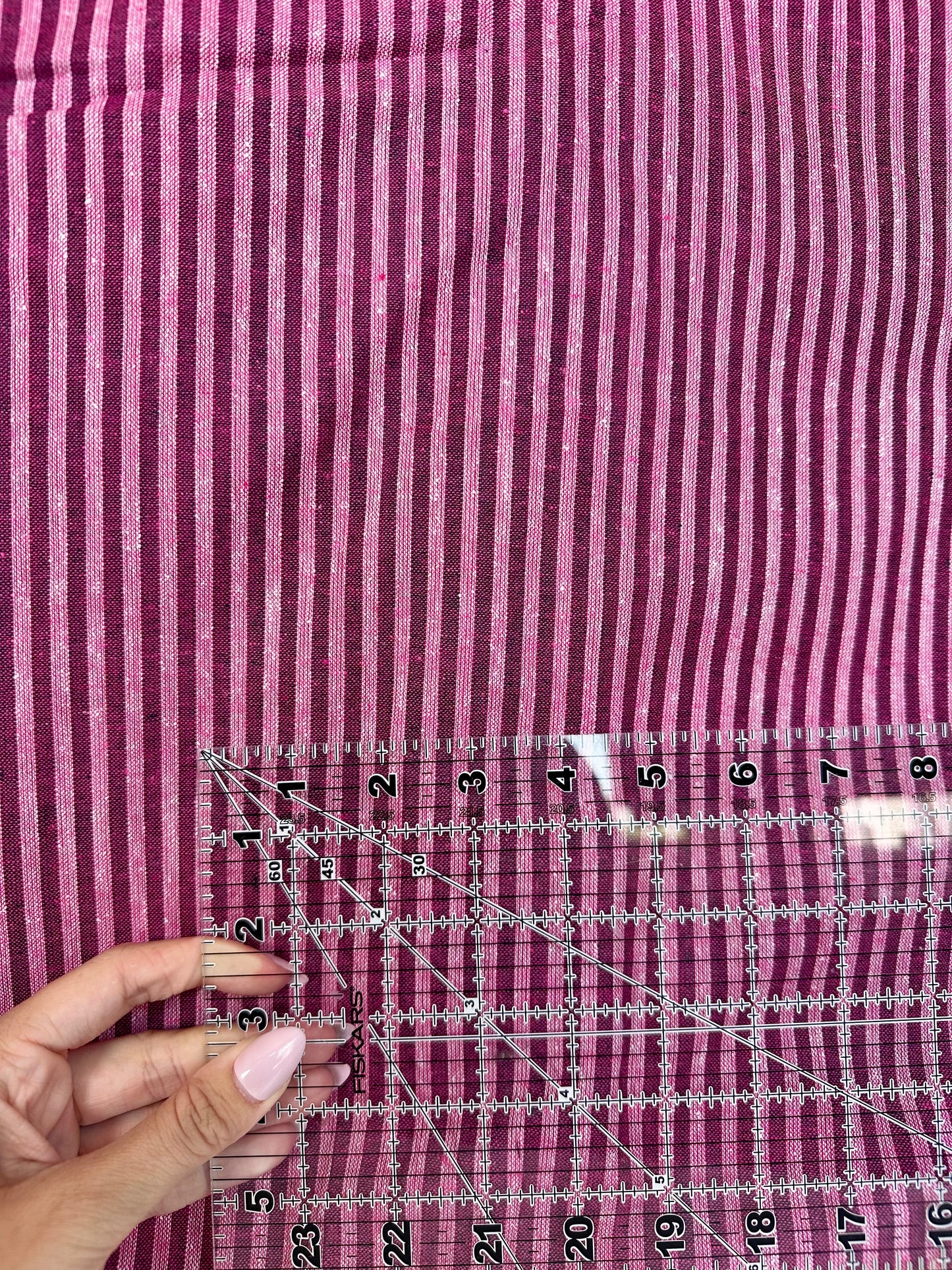 Woven Striped Cotton in Pink