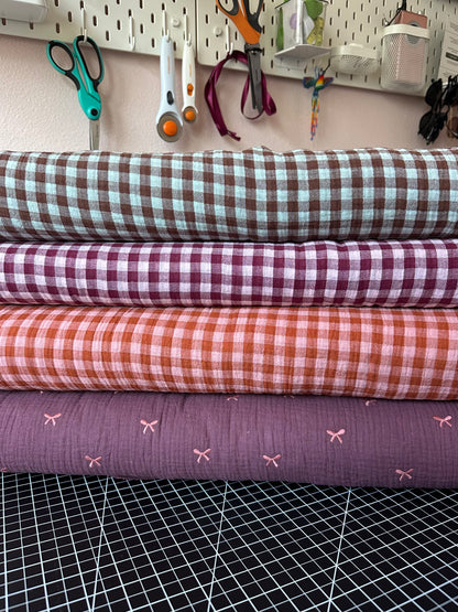 Embroidered Bow Cotton Double Gauze