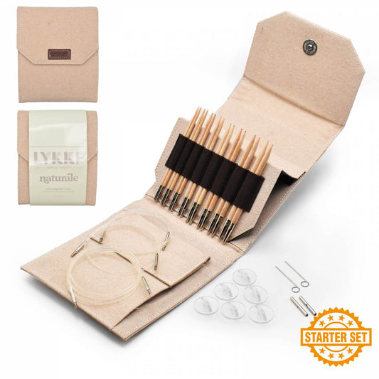 Naturale Birchwood 5" Interchangeable Needles Starter Set - Jute Case