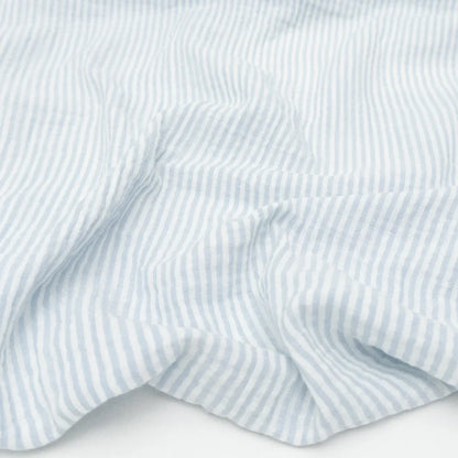 Organic Cotton Gauze Blue/White Stripes