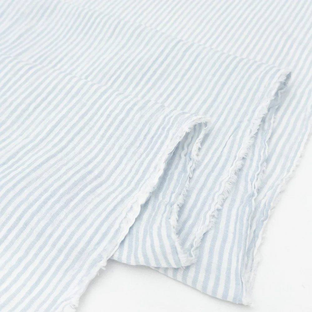 Organic Cotton Gauze Blue/White Stripes